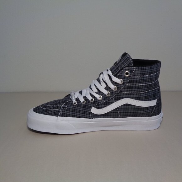 Vans Size 12 M Sk8-Hi TAPERED Black Plaid Canvas Sneakers New Women's Shoes - Picture 9 of 15